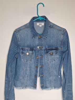 Distressed Blue Denim Crop Jacket